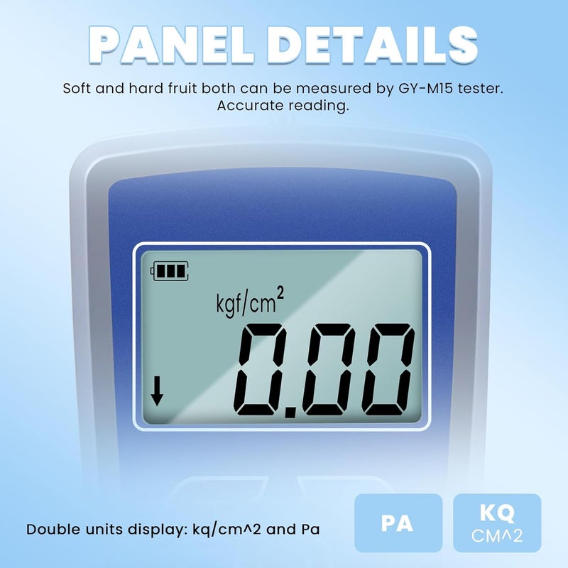 NEWTRY Digital Fruit Penetrometer Handheld Hardness Tester with Pressure Foot Fruit Firmness Sclerometer for Determining The Maturity Level of Fruit - Image 2